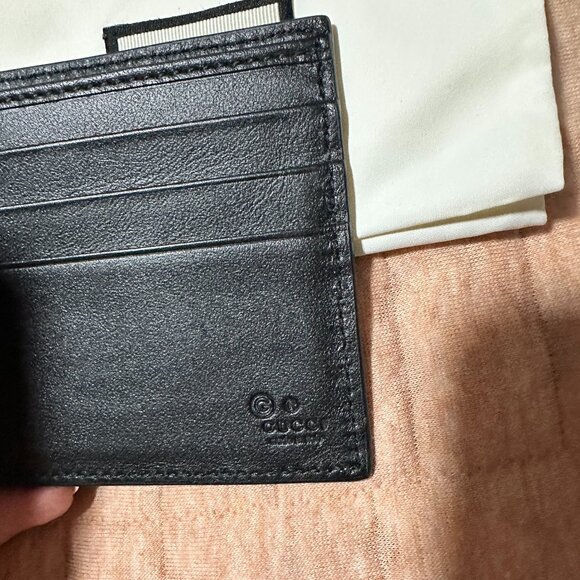 GUCCI GG Embossed Men's Leather Wallet - Black - NEW - Picture 4 of 6